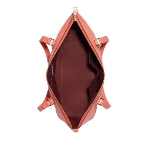 🔥🎁NWT! Coach Gallery Tote Handbag Light/Coral CH285 Msrp:$378.00 - Picture 5 of 12